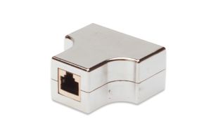 Digitus RJ45 Netwerk Adapter CAT 5, CAT 5e [2x RJ45-stekker - 1x RJ45-stekker] Grijs