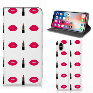 Apple iPhone Xs Max Hoesje met Magneet Lipstick Kiss