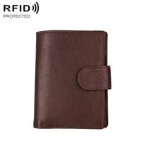 Antimagnet RFID Genuine Leather Wallet / paspoort pakket / koeienhuid kaartslot voor man (koffie)