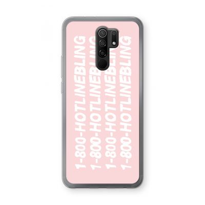 Hotline bling pink: Xiaomi Redmi 9 Transparant Hoesje