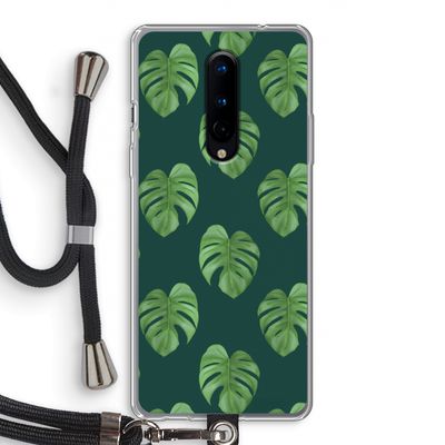 Monstera leaves: OnePlus 8 Transparant Hoesje met koord
