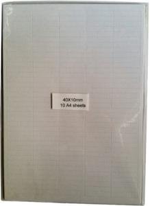 Inlegstroken voor magneetetiketten 40x10 mm (10 vel)