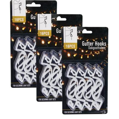 Lichtsnoer ophanghaakjes - 64x st - dakgoot - kerstverlichting ophangen