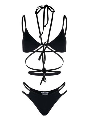 ANDREĀDAMO bikini nervuré à design noué - Noir