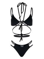 ANDREĀDAMO bikini nervuré à design noué - Noir