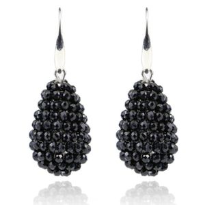 Cilla Jewels Druppel oorhangers Kristal Zwart