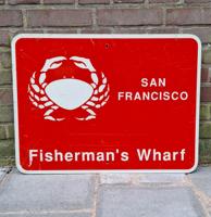 San Francisco Fisherman's Wharf Straat Bord- 61 x 46cm - Origineel