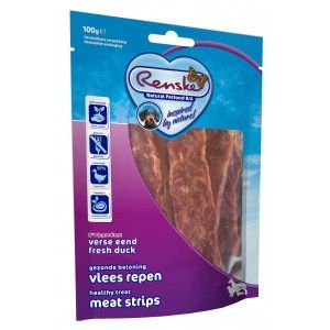 Renske Gezonde Beloning vleesrepen eend hondensnack 2 x 100 g