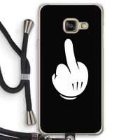 Middle finger black: Samsung Galaxy A3 (2016) Transparant Hoesje met koord
