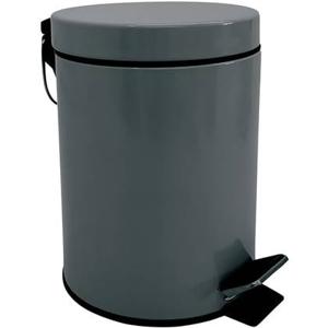 MSV badkamer|toilet pedaalemmer - donkergrijs - 3 liter - 17 x 25 cm