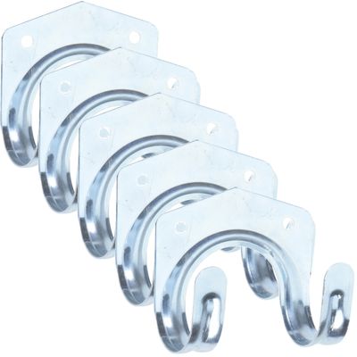 Set van 10x dubbele ophanghaken/wandhaken 7 x 4 cm metaal