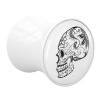 Double Flared Plug met Doodshoofddesign Acryl Tunnels & Plugs