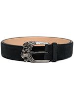 Tod's ceinture en daim à boucle tête de lion - Noir Tod's ceinture en daim à boucle tête de lion - Noir
