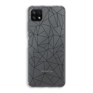 Geometrische lijnen zwart: Samsung Galaxy A22 5G Transparant Hoesje
