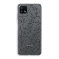 Geometrische lijnen zwart: Samsung Galaxy A22 5G Transparant Hoesje