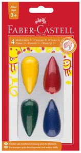 Faber Castell FC-120405 Waskrijt Faber-Castell Druppelvormig 4 Stuks Blister