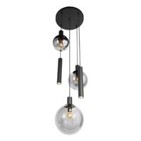 Steinhauer Vide hanglampBollique zwart met rookglas - 3800ZW