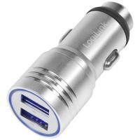 LogiLink Ladegerät USB-oplader 10.5 W Auto Uitgangsstroom (max.) 2100 mA Aantal uitgangen: 2 x USB-A Met noodhamer-functie