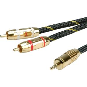 ROLINE GOLD audio aansluitkabel 3,5 mm stereo - 2x cinch, M/M, Retail Blister, 2,5 m