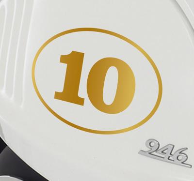 Auto stickers gouden nummer 10