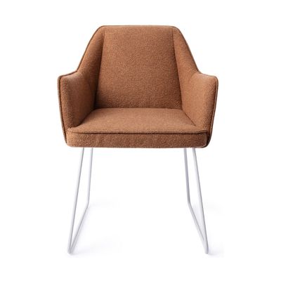 Jesper Home Tome eetkamerstoel Cinnamon Bun slide white