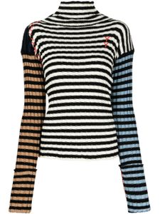 YANYAN KNITS pull rayé à design colour block - Multicolore