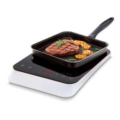 Inductiekookplaat - MEDION MD18490 - 1 pit - 2000W - 60/240°C - 8 programma's - L 29 x D 36 x H 6 cm - Wit/Zwart