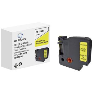 Labeltape Renkforce RF-LT-D40918 Compatibel vervangt DYMO D1 - 40918 9 mm Tapekleur: Geel Tekstkleur: Zwart 7 m