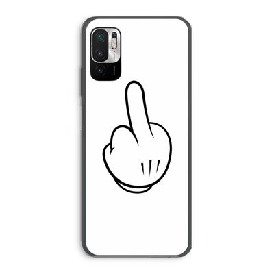 Middle finger white: Xiaomi Redmi Note 10 5G Transparant Hoesje