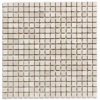 Tegelsample: The Mosaic Factory Natural Stone vierkante mozaïek tegels 30x30 botticino anticato - thumbnail