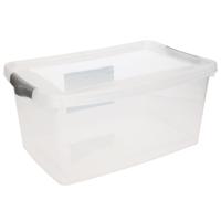 Opbergbox - transparant - 9 liter - 37 x 24 x 16 cm - kunststof - opbergdoos