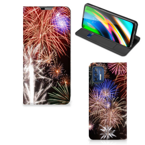 Motorola Moto G9 Plus Hippe Standcase Vuurwerk