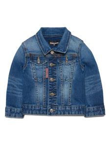 DSQUARED2 KIDS veste en jean à étiquette logo - Bleu