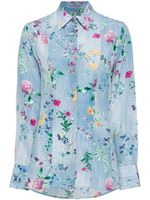 Ermanno Scervino chemise en soie à fleurs - Bleu - thumbnail