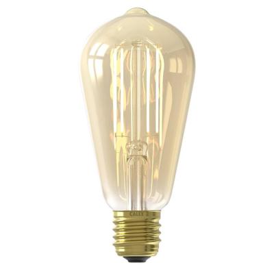 Leen Bakker - Calex Smart LED-rustieklamp - 7W - Glas - Goudkleurig - 6.4x6.4x14 Cm