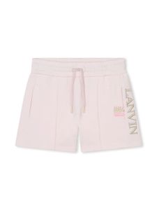 Lanvin Enfant short en coton à logo brodé - Rose