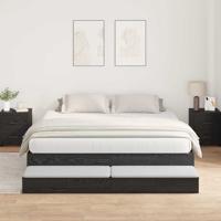 Opbergbedframe Zwart eiken 236.5 x 200 x 31.5 cm Bewerkt hout