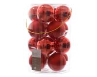 Kerstbal glas glans-mat 80mm kerstrood - Ksd