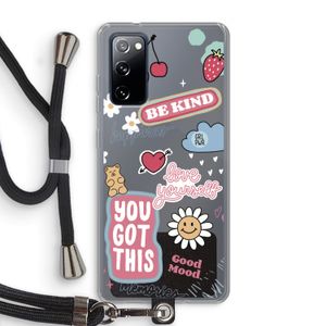 Positivity: Samsung Galaxy S20 FE / S20 FE 5G Transparant Hoesje met koord