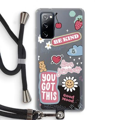 Positivity: Samsung Galaxy S20 FE / S20 FE 5G Transparant Hoesje met koord