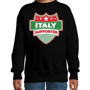 Italie / Italy schild supporter sweater zwart voor kinderen