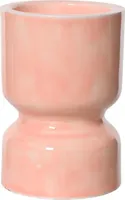 Decoris kandelaar ijzer deco 10.5x15cm roze
