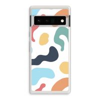 Memphis Shapes Blue: Google Pixel 6 Pro Transparant Hoesje