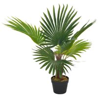 Kunstplant met pot palm 70 cm groen