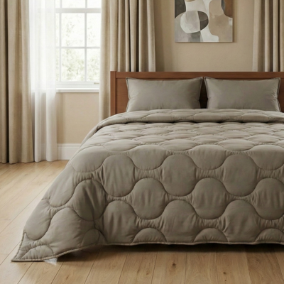 1+1 Gratis Wasbaar Lazy Dekbed Zonder Overtrek - Zonder Overtrek - Kaki - Dekbed-Discounter.nl