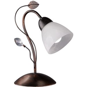 LED Bureaulamp - Tafelverlichting - Trion Trada - E14 Fitting - Rond - Antiek Roestkleur - Aluminium