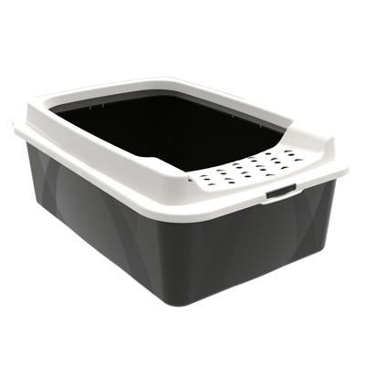 Rotho eco bonnie kattenbak met boveningang m zwart/zand