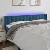 Hoofdbord LED 163x16x78/88 cm fluweel donkerblauw