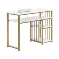 Nageltafel - IJzeren frame - Gemarmerd/Gouden - 3 planken - Handsteun Nageltafel - IJzeren frame - Gemarmerd/Gouden - 3 planken - Handsteun