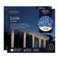 IJspegel verlichting - 2x - 259 led lampjes - warm wit - 1100 cm - kerstverlichting - timer